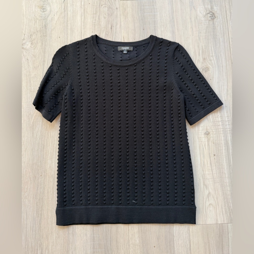 Premise Black Textured Knit Top